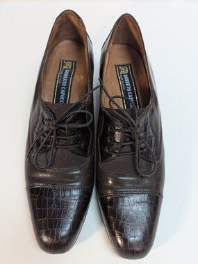 Roberto Capucci Brown Leather Oxford Shoes